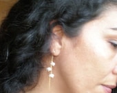 14k Gold filled and white pearls dangle earrings