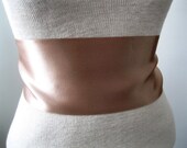 Champagne Wedding Sash, Bridal Sash --  A Long Satin Ribbon Sash for your Wedding Dress