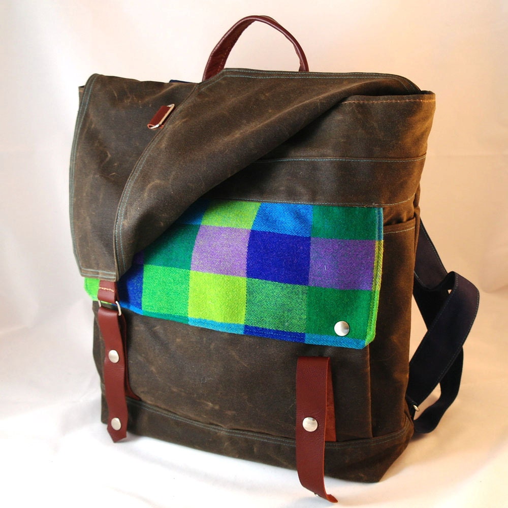 Green Spectrum Waxed Canvas Backpack