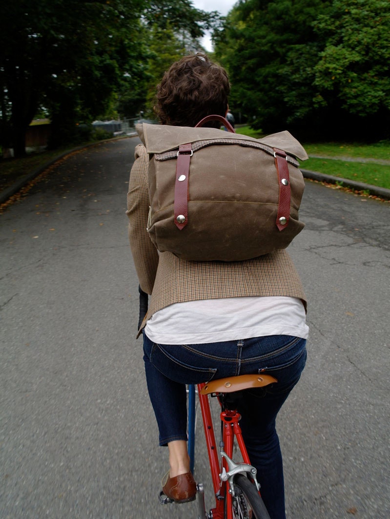 Summer Stripe Waxed Canvas Backpack
