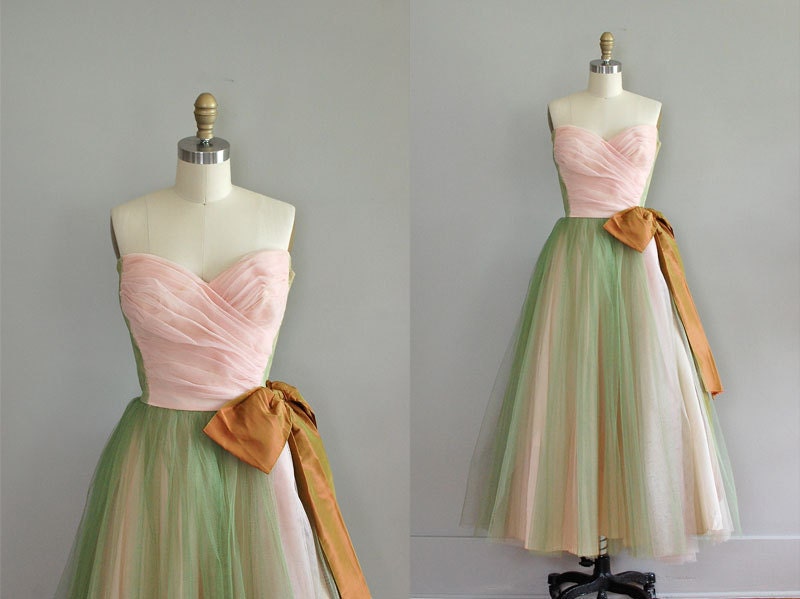 1950s dress / vintage 50s party dress / Fortune's Darling