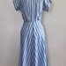 1940s dress / 40s vintage dress / Tuxedo Striped dress
