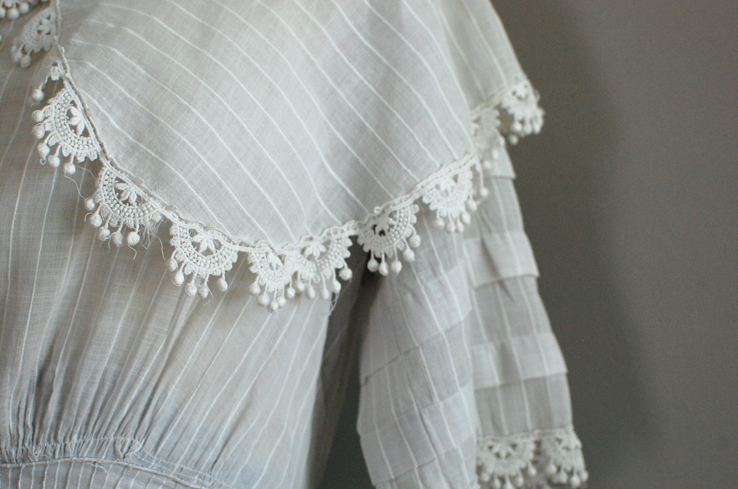 edwardian dress / 1910s dress / white cotton tea dress