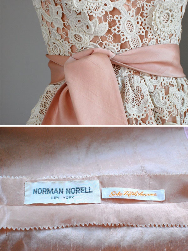 r e s e r v e d...vintage 1960s Norman Norell lace dress