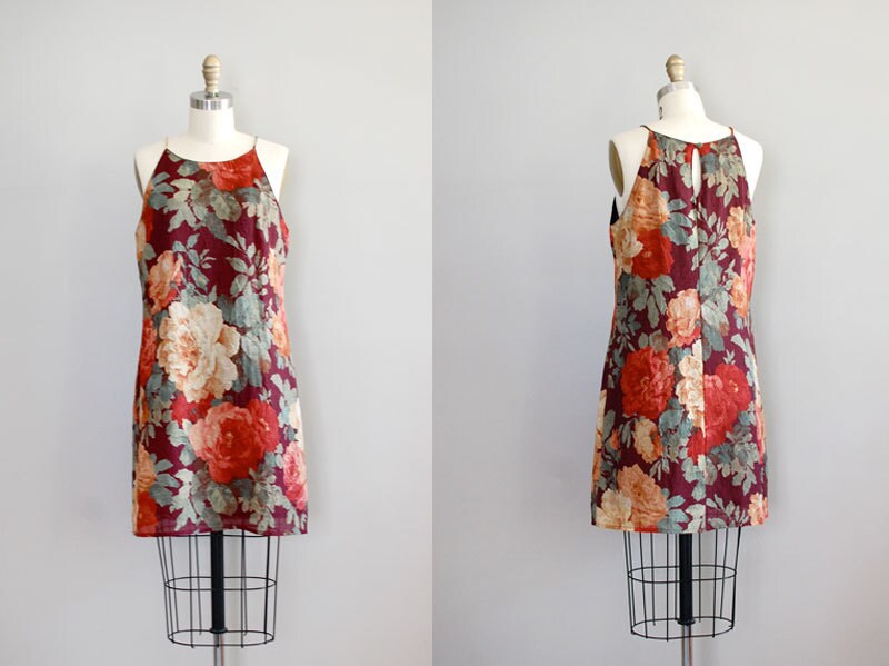 vintage floral halter dress / September Bloom