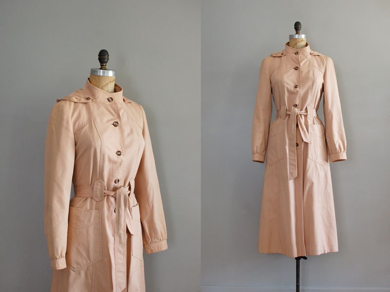 trench coat / 1970s trench / Hooded Princess Trench