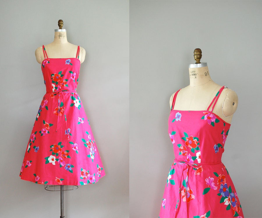 r e s e r v e d...vintage 70s Malia dress / cotton sundress / Lanikai dress