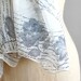 vintage scarf / silk scarf / sheer gray floral scarf