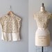 r e s e r v e d...1940s silk blouse / cutout lace blouse / silk cutwork top
