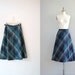 plaid skirt / 70s wool plaid skirt / Bluette Plaid
