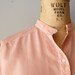 1970s blouse / 70s blush henley tunic / Blush Stripe blouse