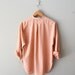 1970s blouse / 70s blush henley tunic / Blush Stripe blouse