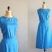 1950s dress / linen 50s dress / Trois Drapeaux