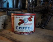 ROYAL SCARLET Coffee Candle Unique Hand-Poured Soy Wax Candle In Rare Red Coffee Tin Can