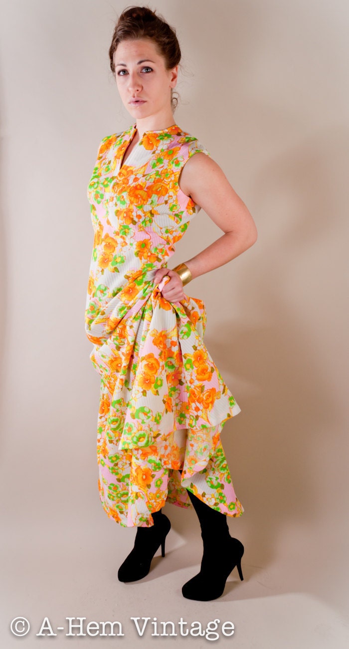 Tangerine Floral Maxi