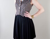 1960s Pleated Tuxedo Dress