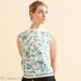 60s NOS/NWT Blue/Seafoam Floral Tank / Floral Blouse