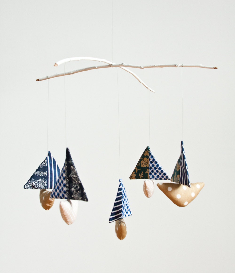 Baby Boat Mobile in Blue