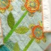 baby quilt- wall art quilt- "In the Garden of Happy" bright flowers in orange, yellow and blue