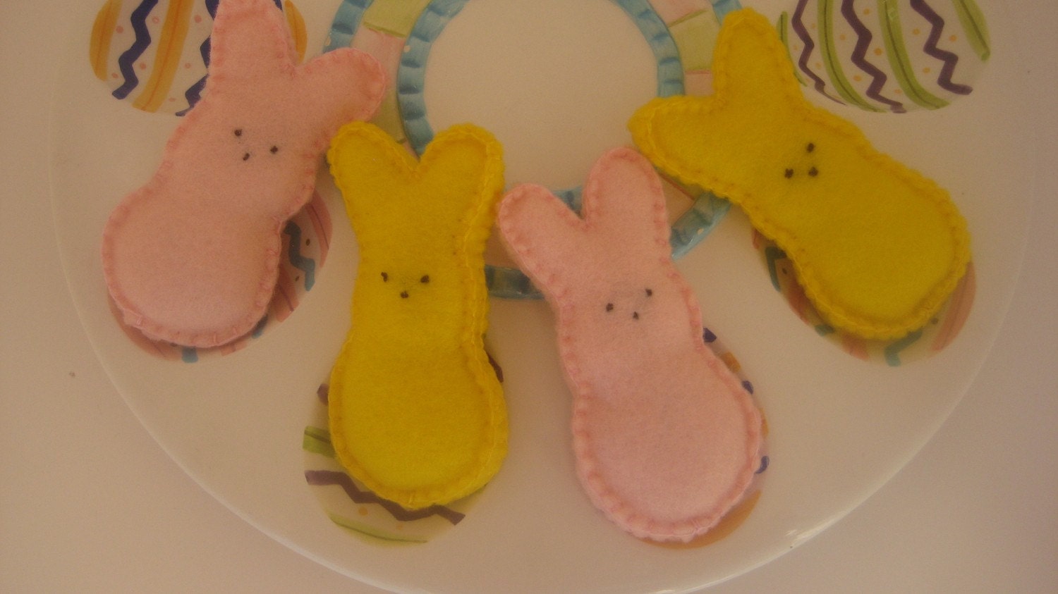 Set of four felt peeps play food easter felt food peeps, felt food, felt easter, easter peeps