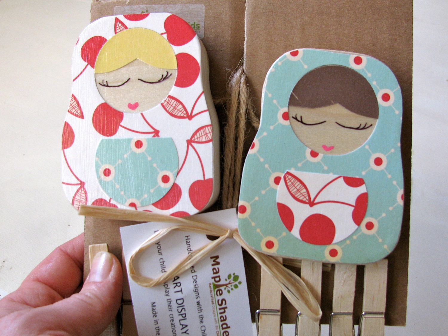Matryoshka Art Display Clips - eco-friendly - by Maple Shade Kids
