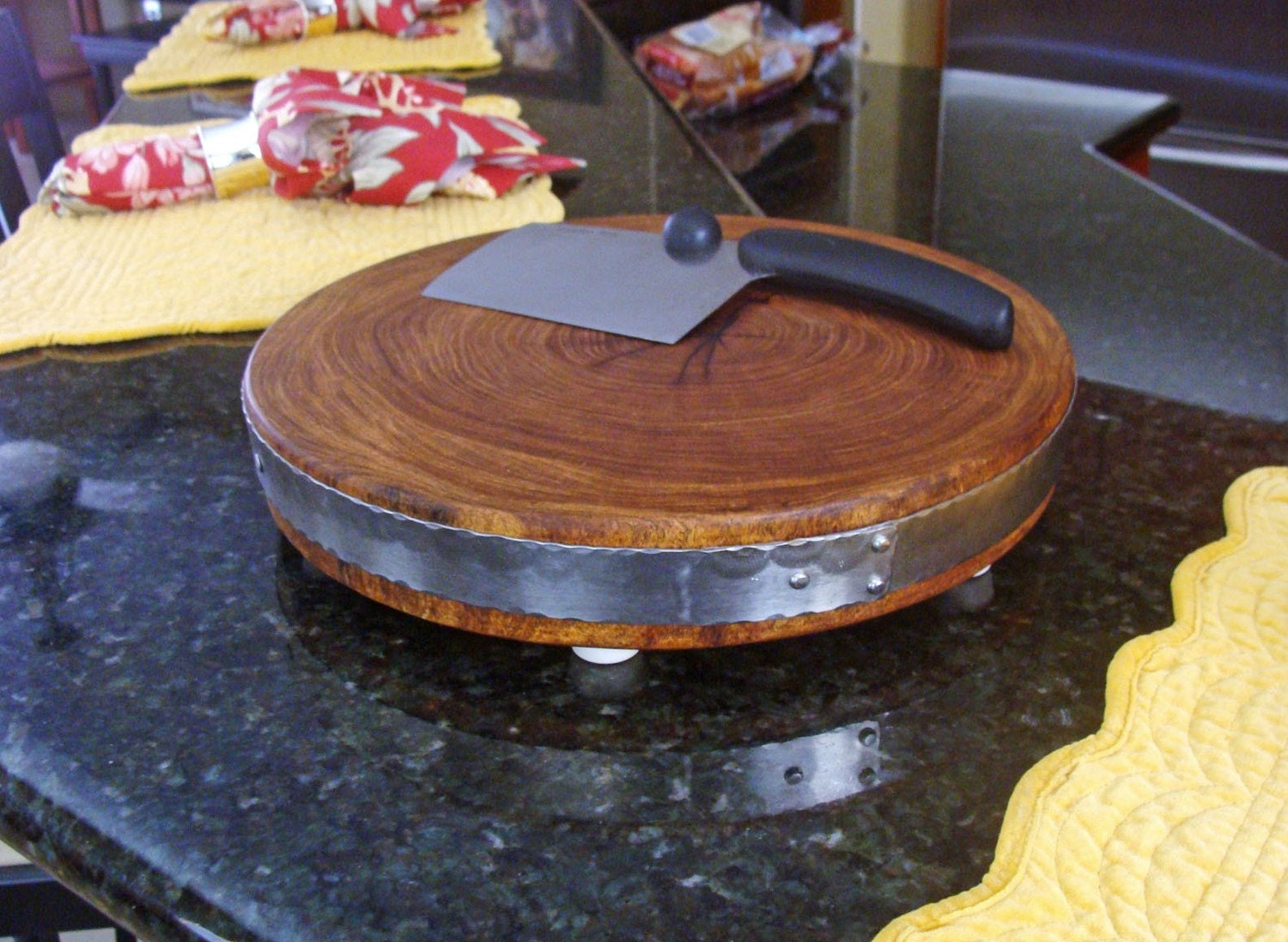 End Grain Mesquite Round Cutting Board
