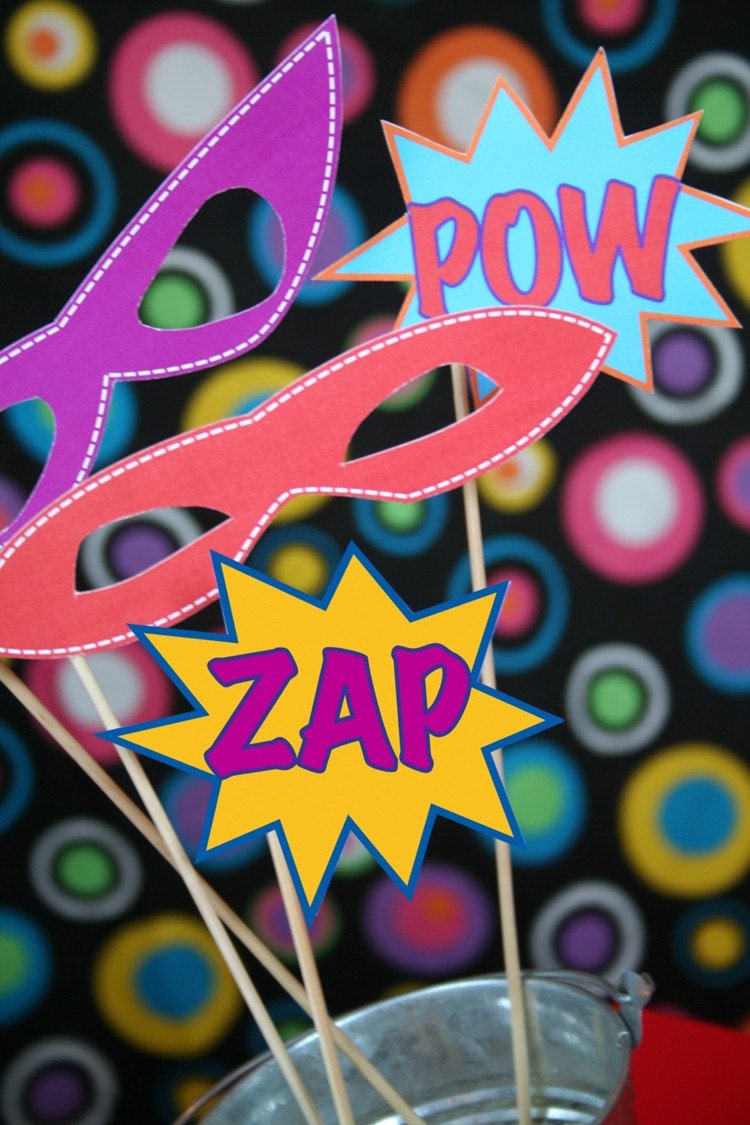 Carnival Printable PHOTOBOOTH PROPS - EDITABLE Text Instant Download