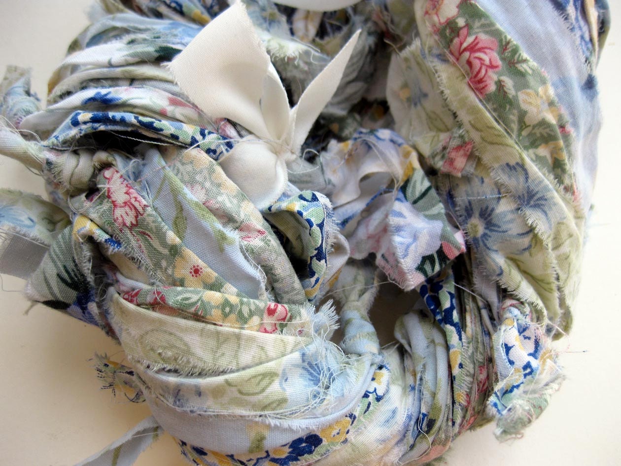 upcycled fabric ribbon yarn, French Mood