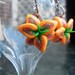 Sparkly Orange Transluscent and Pink Lily Earrings