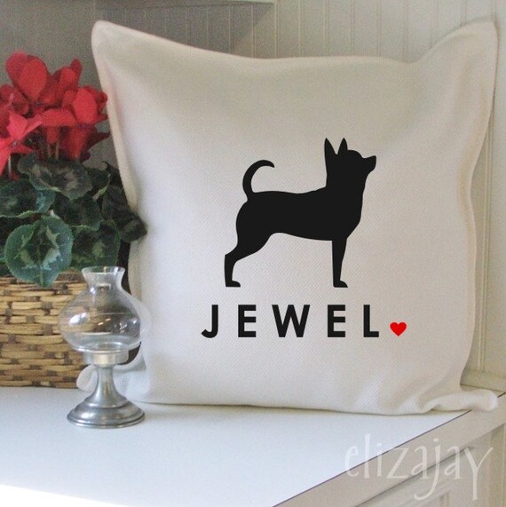 personalized dog pillow cover by ElizaJayHome on Etsy