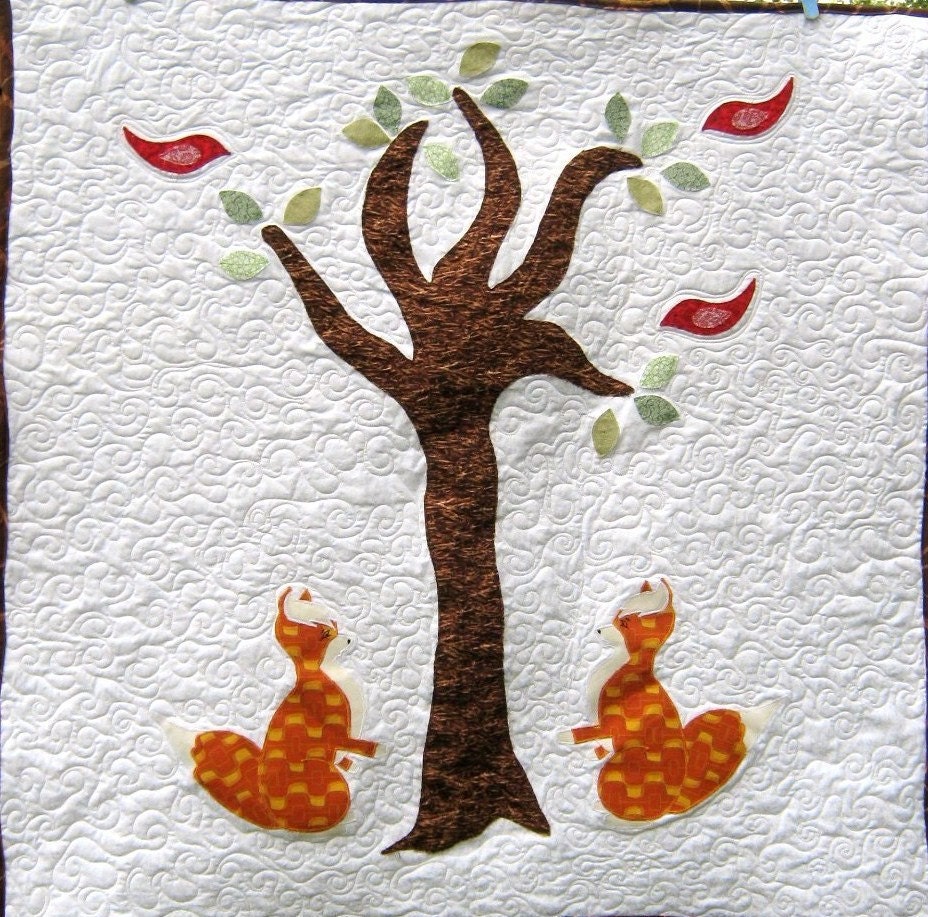 Woodland Baby Quilt , Crib , Fox