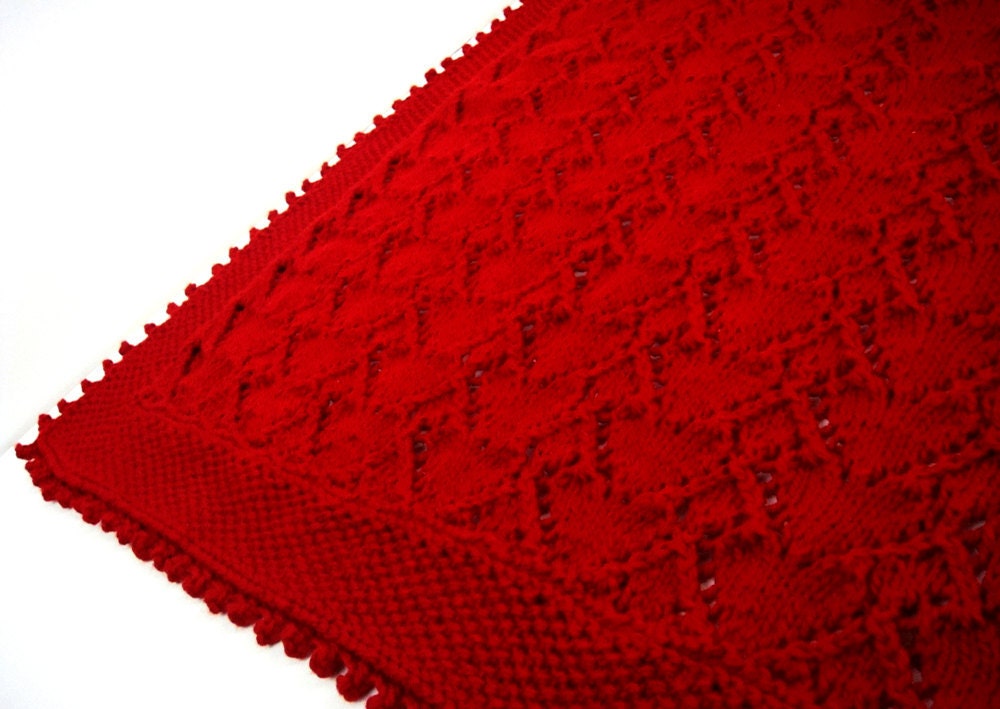 Valentine Red Hearts Organic Cotton Baby Blanket - Custom Order