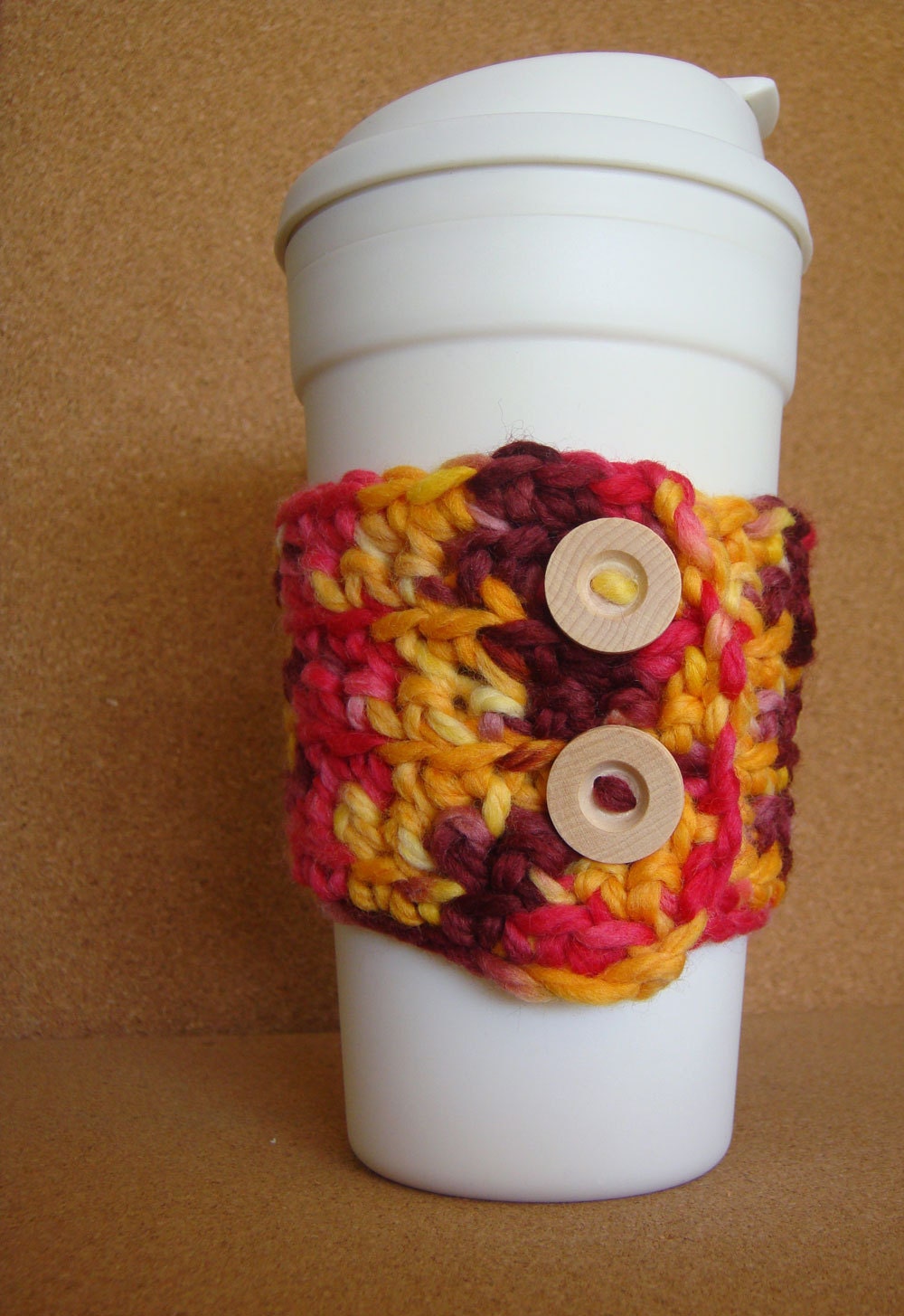 Coffee Cup Cozy Gold Pink