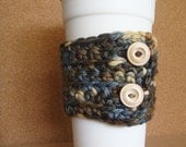 Coffee Cup Cozy Blue Brown