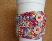 Coffee Cup Cozy Pink Green Purple Orange