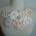 NICOLE Vintage Inspired STATEMENT NECKLACE Vintage Laces and Jewelry with Satin Ribbon Tie