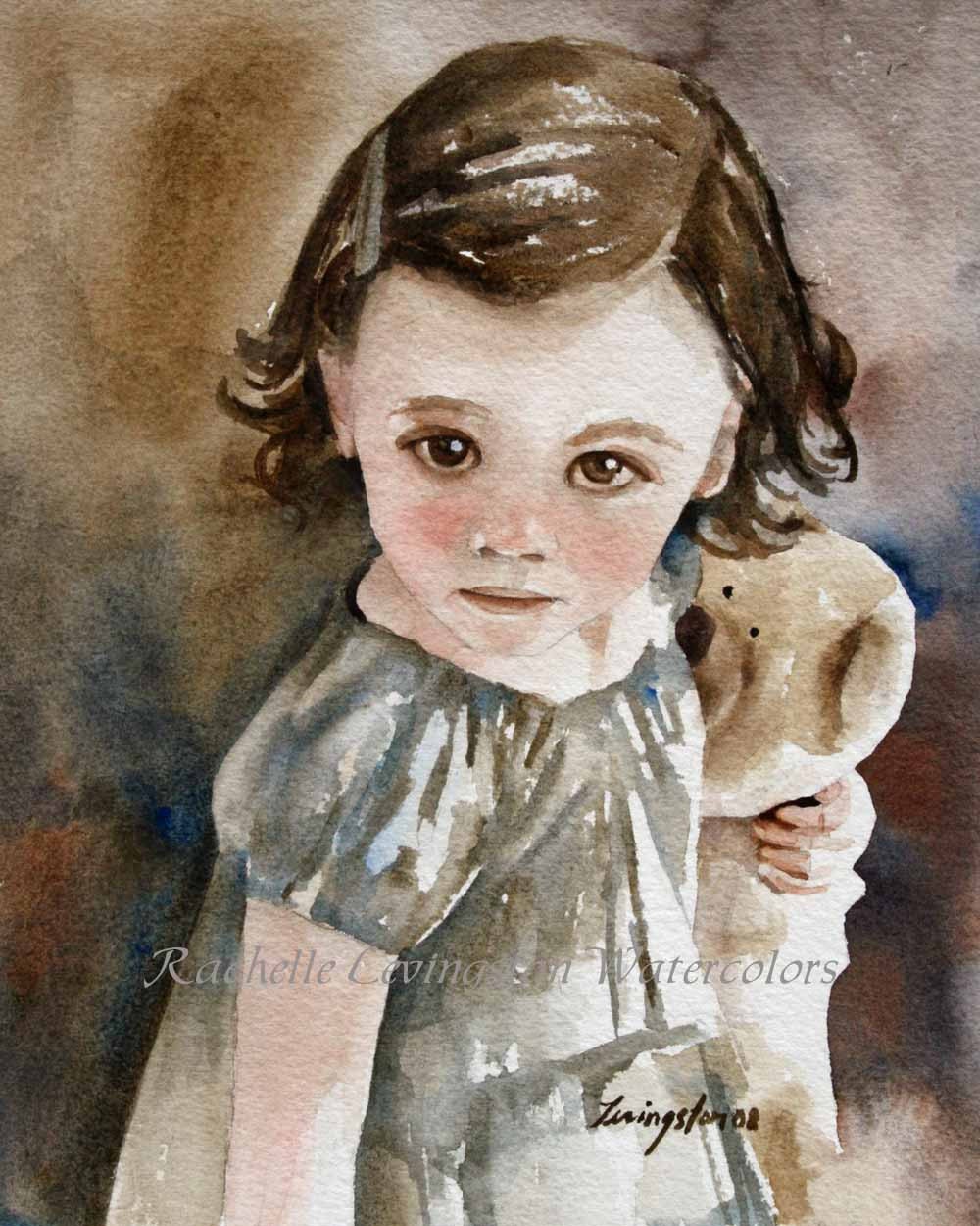 Child Custom portrait of child Commissioned portrait child Custom painting child 8x10 (Can make into cards art prints notecards Sale)