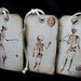 Victorian Skeleton Tags Vintage Set of Three