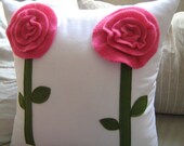 Pink Bloom on White Pillow