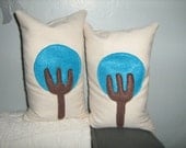 Teal Little Trees Beanbag Bookends