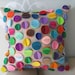 As SEEN in DIY Magazine- Rainbow Disc Pillow on Oatmeal Linen