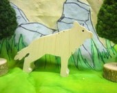 Wooden wolf / dog toy all natural