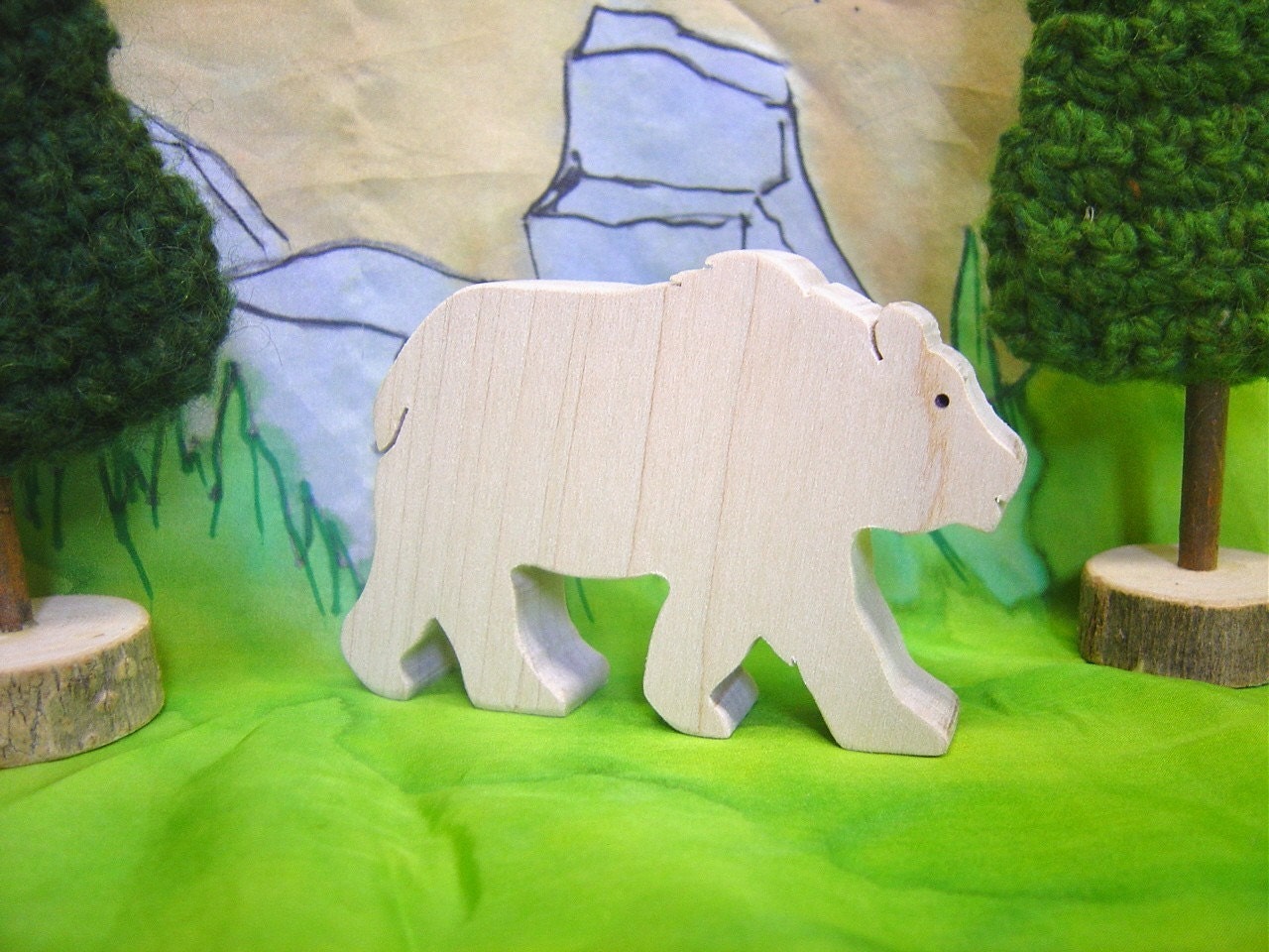 Grizzly Bear wooden toy