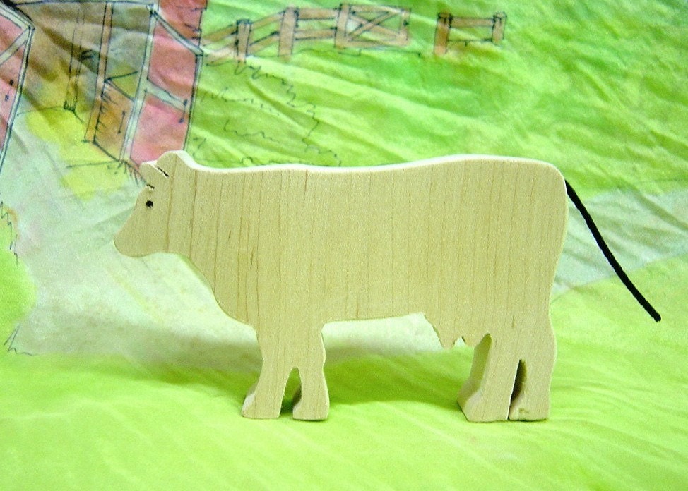Wooden cow all natural