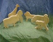 wooden african animals set (6pc)
