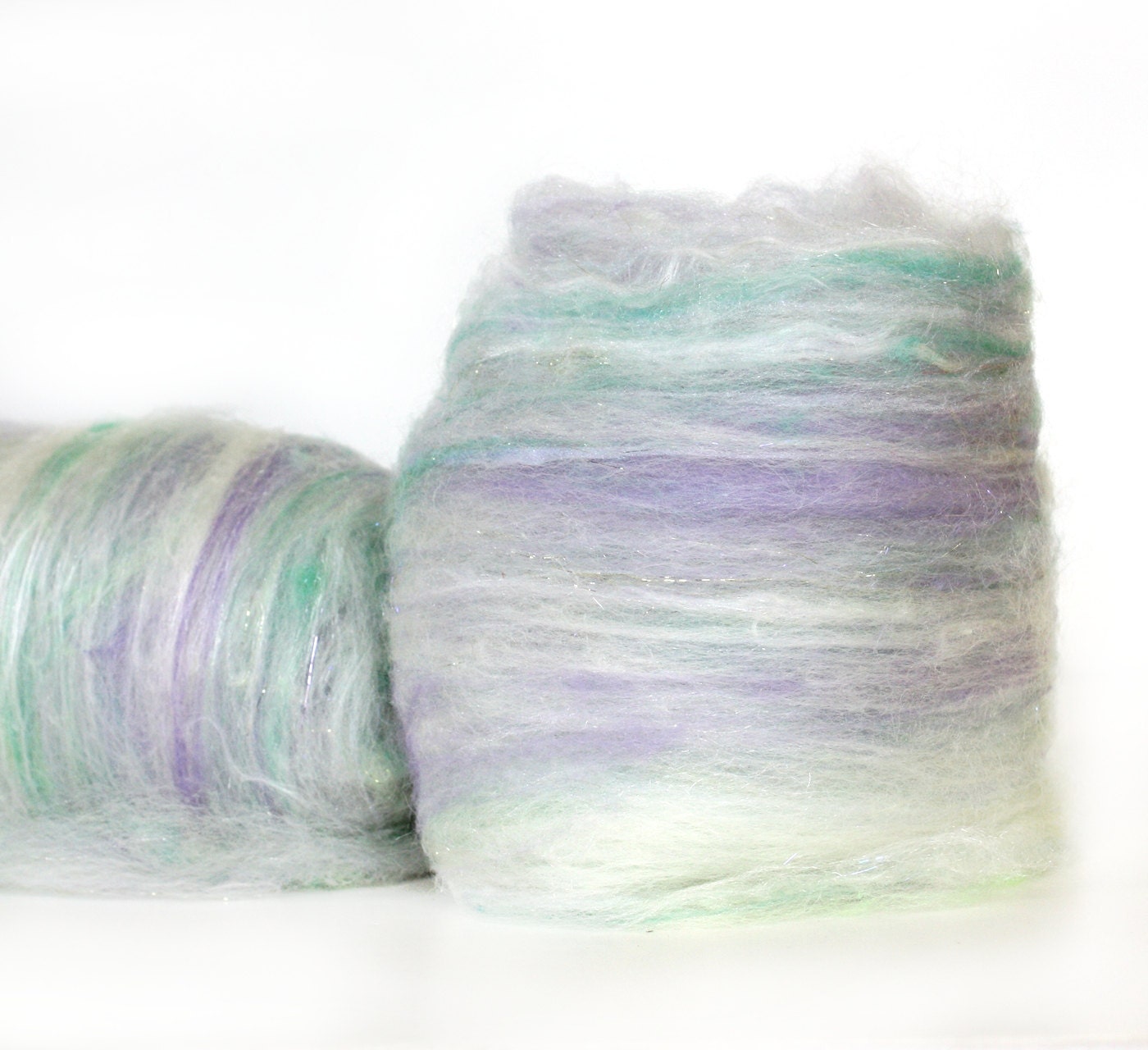 Wool-Merino-Batt Opaline Collection: Opals 3.8 oz // Wool Drum Carded Art Batt for spinning or needle felting