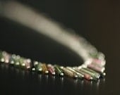 Tourmaline and sterling fringe necklace