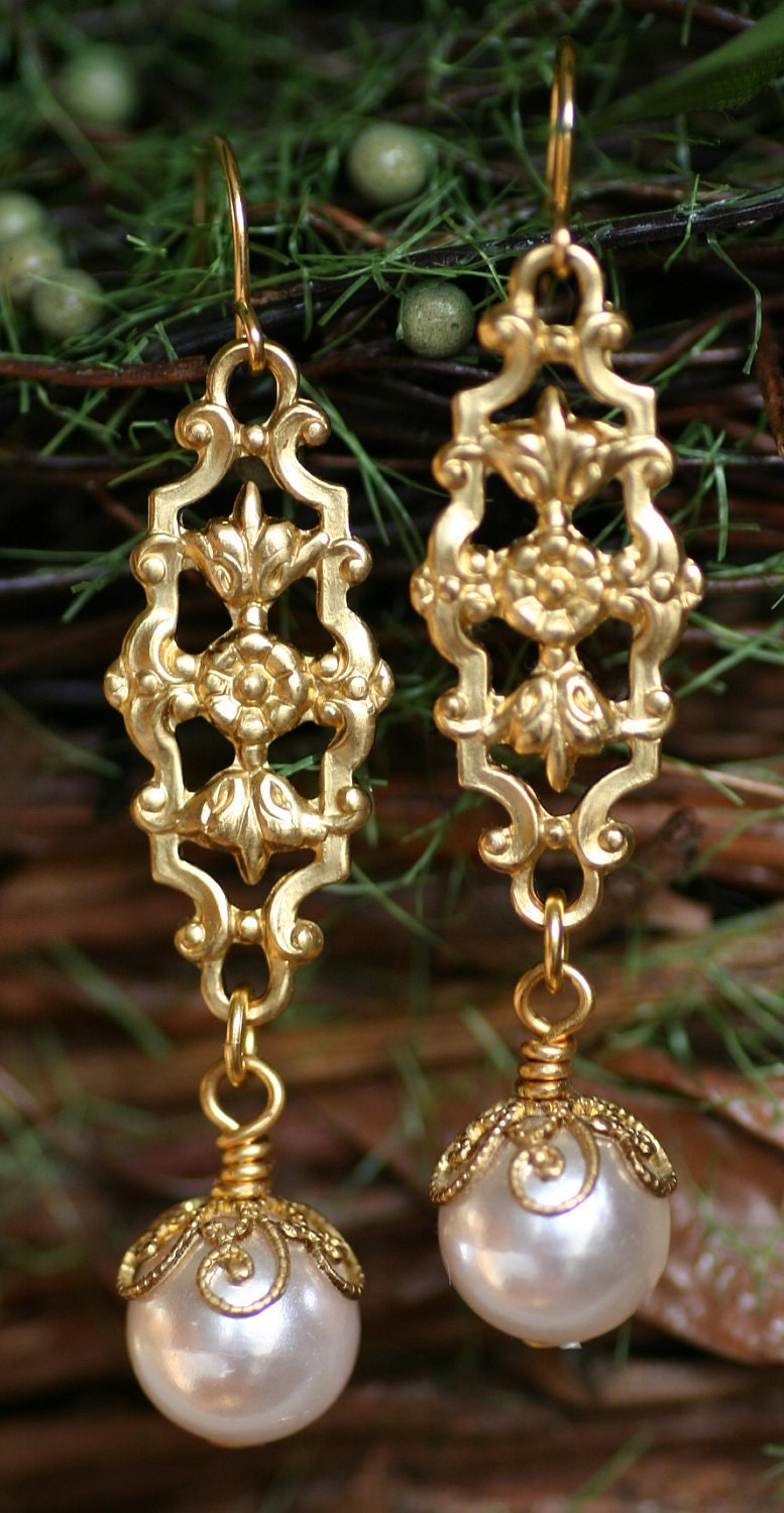 Bridal Gold Statement Earrings