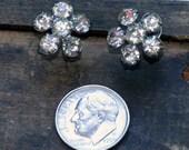 Vintage Crystal Flower Post Earrings