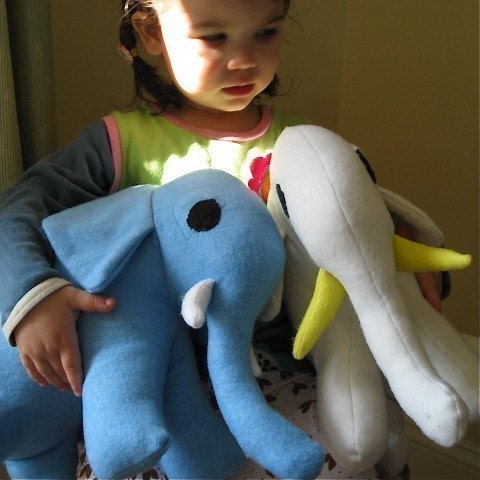 elephant stuffed animal plush toy in baby blue unisex for kids / Belvedere